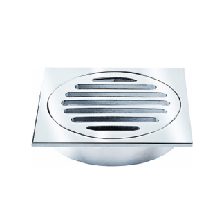 Floor Drain - Square Chromed-Brass with Collar